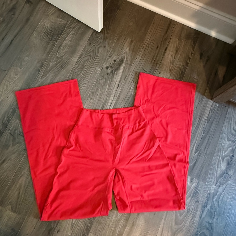 Women's Wide Leg Red Leggings